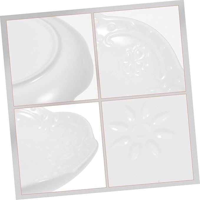 2pcs Ceramic Dipping Bowl Spice Plate Serving Plate Seasoning Bowl Sauce Appetizer White