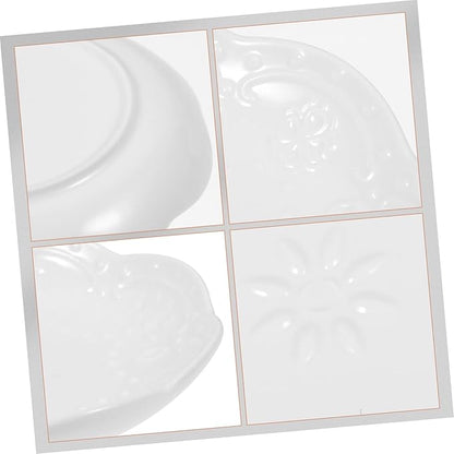 2pcs Ceramic Dipping Bowl Spice Plate Serving Plate Seasoning Bowl Sauce Appetizer White