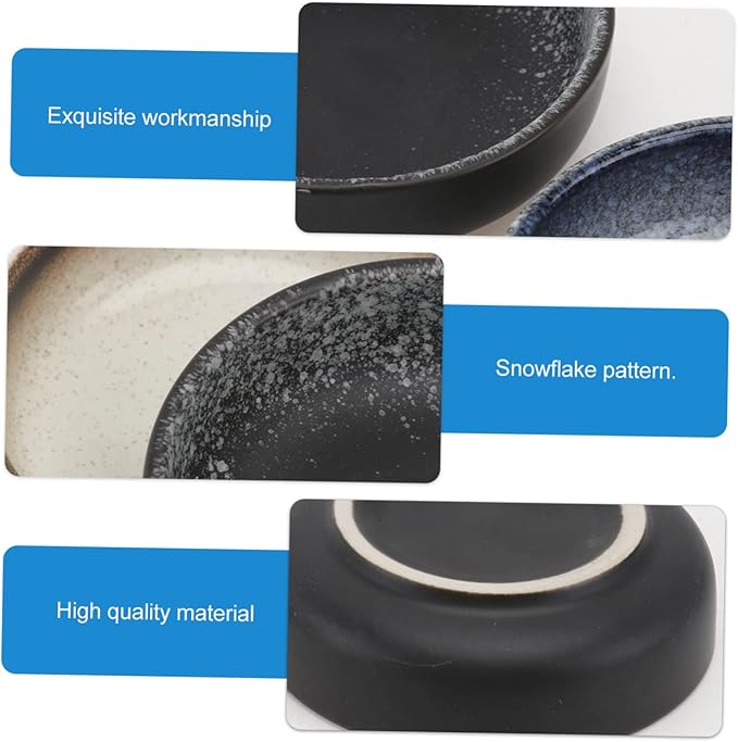 ABOOFAN 4pcs Ethnic Style Ceramic Sauce Plates Mini Appetizer Dishes for Seasoning Round Dipping Bowls Practical for Home Use Dishwasher Safe