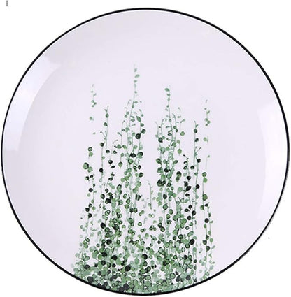 SHINING 8” Green Vegetable Ceramic Plate Creative Fruit Plate Household Steak Plate Plate Set of Ceramic Tableware (Plate E)
