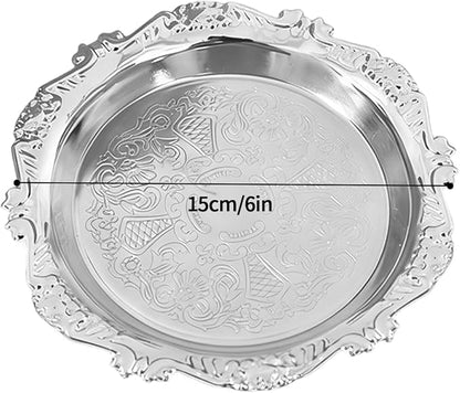 Retro Metal Serving Tray,Stainless Steel Snack Platter | Metal Serving Platters,for Homeowners Home Apartment Kitchen Dining Table Bar Office Buffet Entertainers Dinner Party Wedding