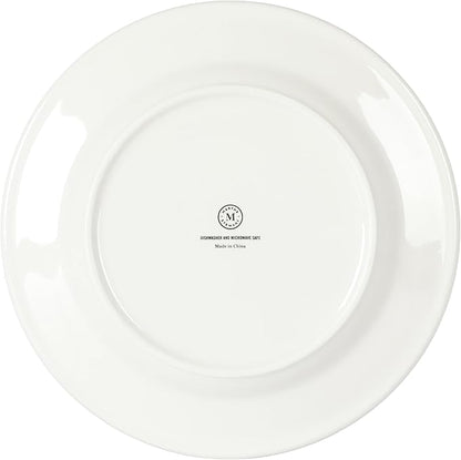Martha Stewart Cliffield High Fired 16-Piece Porcelain Chip and Scratch Resistant Plates, Bowls, and Mugs Dinnerware Set, Service for 4 - White