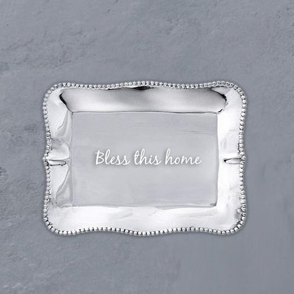 Beatriz Ball Giftables Pearl Rectangular Engrave Tray - Bless This Home