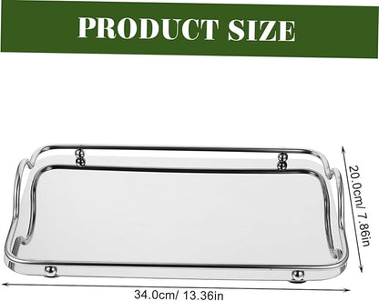 Sturdy Handles Modern Design Stainless Steel Serving Trays Decorative Food Serving Trays
