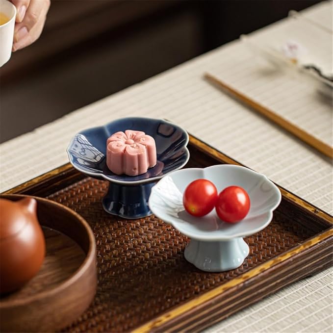 Appetizer Plates Serving Platter Decoration Multipurpose Ceramic Tray Serving Plate Fruit Bowl for Condiment(Purple)