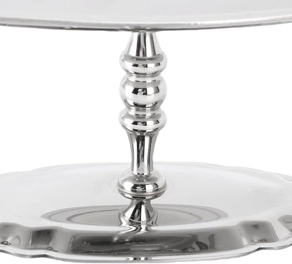 304 Stainless Steel Footed Dessert Serving Tray, Decorative Tray with Smooth Plate for Home Hotel Restaurant Party, 6.7x3.9x2.8in