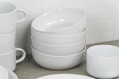 10 Strawberry Street Wazee Matte Coupe Dinnerware, Bowl, White, Set of 6