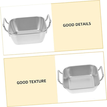 Grill Serving Tray Snack Holder Fried Chicken Basket Thickened Dessert Tray French Fries Plate Double Handled