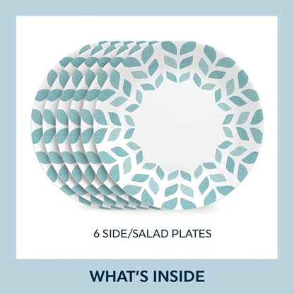 Corelle Global Collection Vitrelle 6-Piece Dinner Lunch Set, Triple Layer Recycled Glass, Lightweight Eco-Friendly Round 8-1/2-Inch Plates Set, Northern Pines