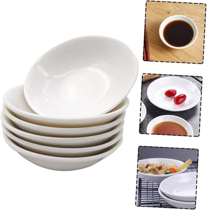 6pcs Ceramic Sauce Plates Dipping Bowls for Condiments Seasoning and Appetizers Lightweight and Portable Kitchen Tableware for Home Parties and Outdoor Use