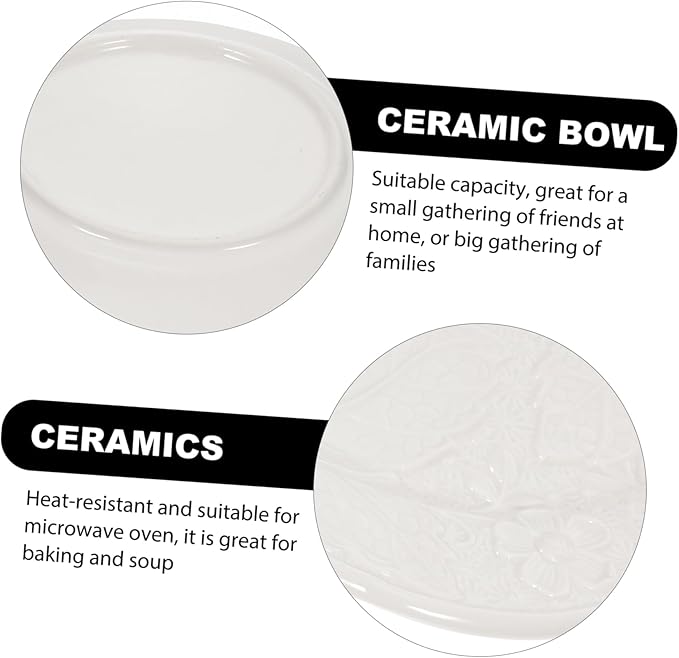 Amosfun Embossed Ceramic Plate Salad Dish for Appetizers Desserts Fruits Elegant Tableware for Weddings Parties and Home Dining Chic Food Serving Plate