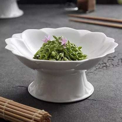 SONGCHAO Party Supplies Tall Plate Fruit Plate Ceramic Dish Plate Household Tribute Plate In Front Of Buddha Offering Plate Dessert Plate Party Plates (Color : 8.5in)