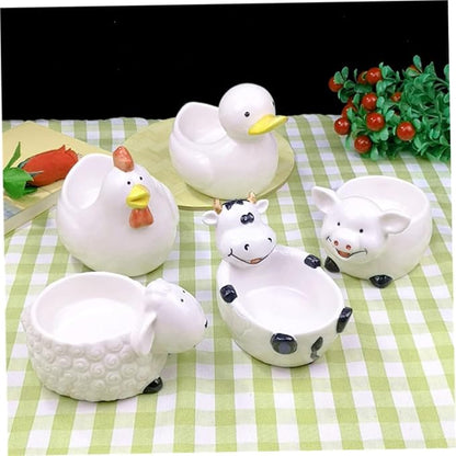 Ceramic Animal-shaped Appetizer Plates Versatile Seasoning Dipping Bowls for Condiments Fruits Nuts Safe for Boys and Girls Families for Home Restaurants Picnics Random Style