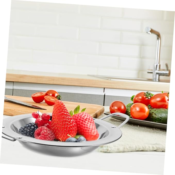 2pcs Stainless Steel Round Plate Handles Snack Plate Handles for Kitchen Round Serving Tray