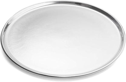 nambe Classic Round Tray | 13 Inch Serving Platter for Beverages, Bar, and Liquor | Coffee Table Centerpiece Tray | Made with Nambe Alloy | Designed by Neil Cohen