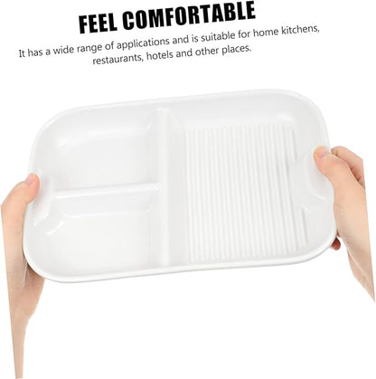 Cabilock Ceramic Divided Plate Three Compartments for Breakfast Serving Dishes for Salads Desserts and Portion Control Events