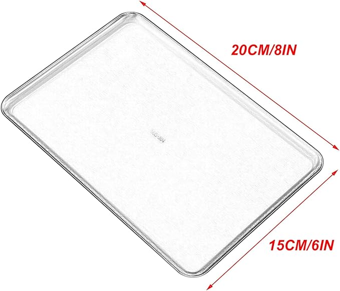 3 Pcs Small Serving Tray, Stainless Steel Coffee Table Tray, Wire Drawing Process, Beautiful and Understated, Waterproof and Durable(Silver,15x20CM/6x8IN)