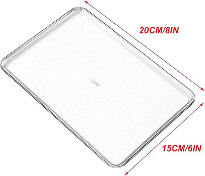 3 Pcs Small Serving Tray, Stainless Steel Coffee Table Tray, Wire Drawing Process, Beautiful and Understated, Waterproof and Durable(Silver,15x20CM/6x8IN)