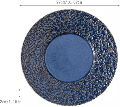SONGCHAO Party Supplies Red Plate Ceramic Dish Plate Home Chinese Creative Tableware Steak Western Plate Party Plates (Color : B)