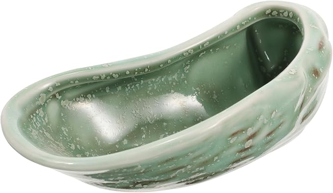 Vintage Ceramic Oyster Shell Plate for Seafood and Appetizers Smooth Surface Food Serving Dish for Parties and Family Reunions Easy-care Floral Pattern Design Ceramic Plates