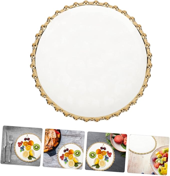 STOBAZA Ceramic and Appetizer Plate White Round Dessert Dish for Home Restaurant Party Use Stable Food Serving Plate