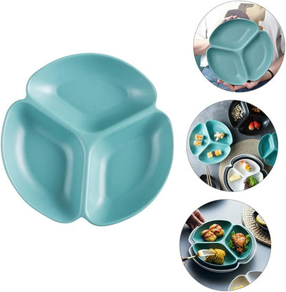 LIFKOME Ceramic Divided Fruit Serving Plate Irregular Snack Appetizer Tray Food Platter for Entertaining Stylish and Functional Design