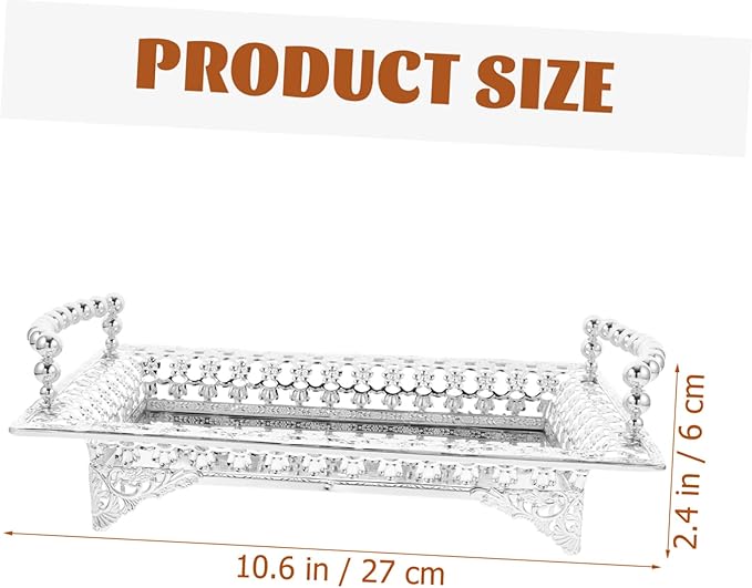 Happyyami Silver Metal Fruit Tray Snack Bowl Candy Container Nut Holder Decorative Serving Plate