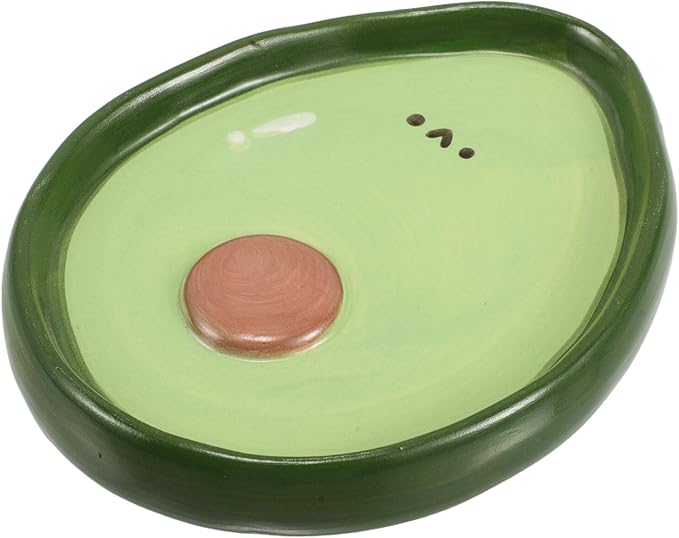 Creative Cute Avocado Ceramic Plate 4-inch Hand-painted Fruit Shaped Appetizer Dish Snack Tray for Dining and Party Use
