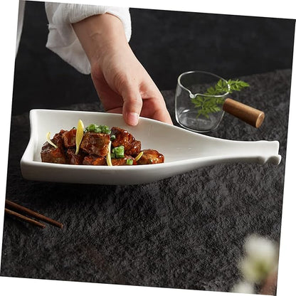IMIKEYA Bottle-shaped Plate Ceramic Food Holder Wine Bottle Cheese Board Delicate Tray for Cold Food
