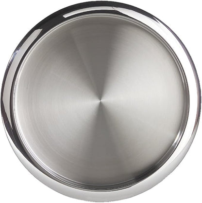 OGGI Round Tray Steel 14" - Ideal Coffee Table, Decorative Tray, Tea and Bar Serving Tray Stainless Steel
