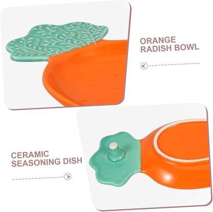 ABOOFAN Unique Carrot Sauce Dish Ceramic Seasoning Plate Appetizer Bowl Japanese Kitchenware Easy Clean