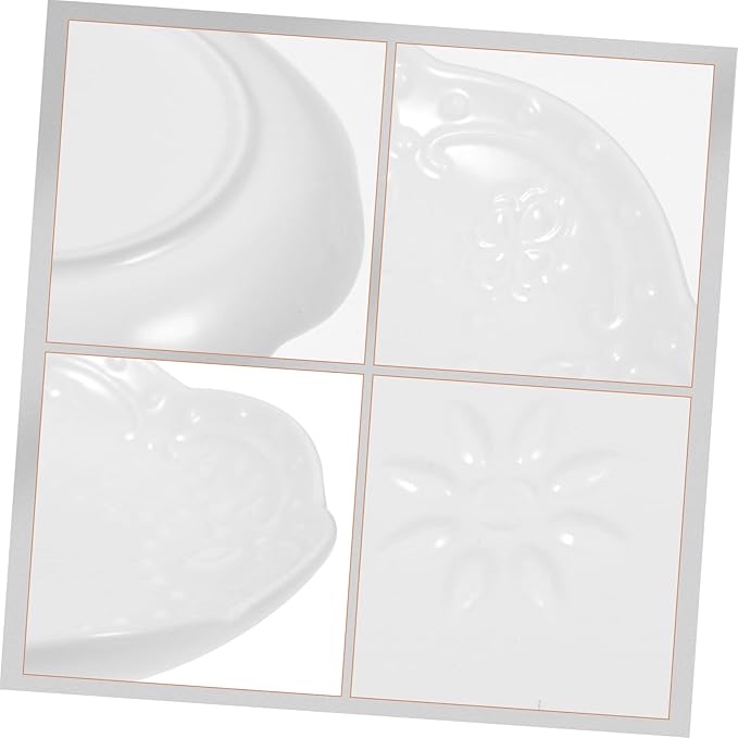 PRETYZOOM 4pcs Multipurpose Ceramic Sauce Dish Seasoning Plate for Appetizers Serving Dish