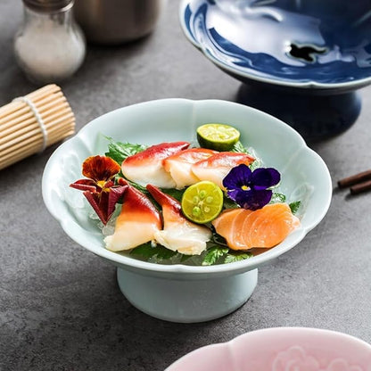 SONGCHAO Party Supplies Sashimi Plate Dry Ice Plate Japanese Creative Tableware Display Plate Ceramic Japanese Food Presentation Fish Plate Party Plates (Color : C)