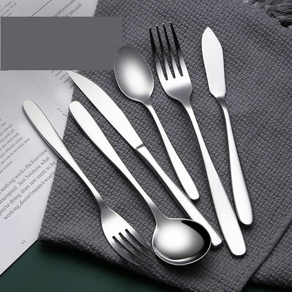 Stainless Steel Flatware serving set,Home Kitchen Eating Tableware Set,Dishwasher Safe,For Home Kitchen Restaurant Hote 11-piece Stainless Steel Table Knife, Fork And Spoon Household Cutlery Spoon Set