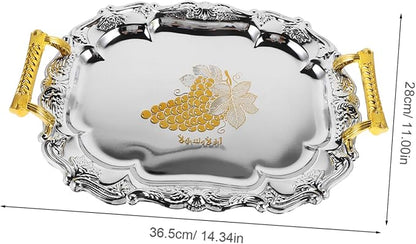 Cabilock Jewelry Tray Dishes Platters for Appetizer Fruits Serving Tray Versatile Serving Plate Antiquely Elegant