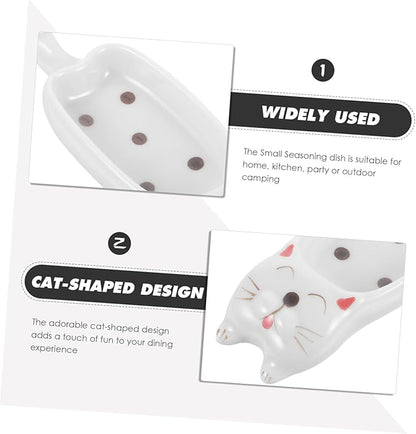 Happyyami Cute Cat Sauce Dish Multi Functional Dipping Container for Soy Sauce Condiments Snacks Plates for Kitchen Tabletop present for Parties Celebrations