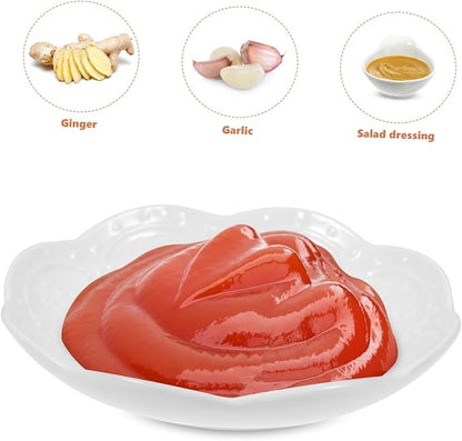 Cabilock 2sets Decorative Ceramic Dipping Bowls with Modern Embossed Design Convenient Sauce Plates for Appetizers and Snacks Dishwasher and Microwave Safe Compact 2pcs*2