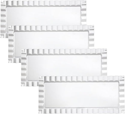Party Essentials Disposable Hard Plastic Decorative Wavy Trays, 14" X 6", Clear