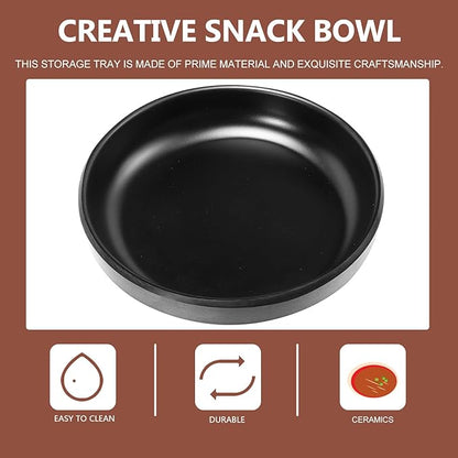 BESPORTBLE Melamine Sushi Serving Plates Set, 2pcs 335ml Small round Snack and Dessert Trays, Imitation Ceramic, Shatter-resistant Tableware for Ktv Bar and Home Use
