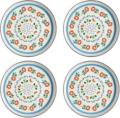 Appetizer Bowls Set of 4 Ceramic Sauce Dish Soy Sauce Dipping Plates Snack Sushi Fruit Appetizer Plates Side Dishes 4.33inches Salad Bowls (Color : Blue 2)