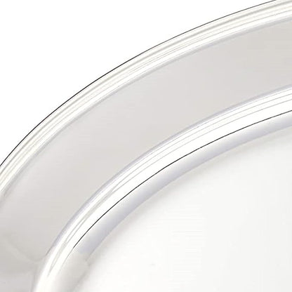 Set of 2 Oval 16' Platter Stainless Steel Heavy Duty Metal Serving Platters for Appetizer Snack Fruit Cake Server Party Food Display Tray Dishes for Entertaining
