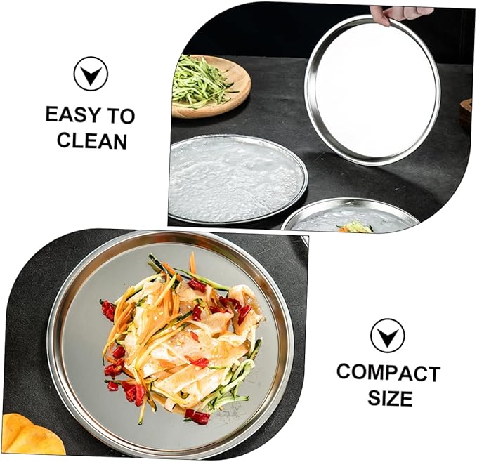 Cabilock Stainless Steel Serving Tray Cold Dish Plate for Snacks Pastries and Appetizers Resistant Easy to Clean for Home Restaurant and Bar Use
