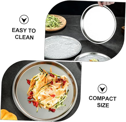 Cabilock Stainless Steel Serving Tray Cold Dish Plate for Snacks Pastries and Appetizers Resistant Easy to Clean for Home Restaurant and Bar Use
