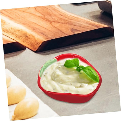 LIFKOME Ceramic Dipping Sauce Plate Multi-functional Appetizer Dish for Sauces Snacks and Seasonings Lightweight and Stylish Strawberry Bowl for Food Presentation
