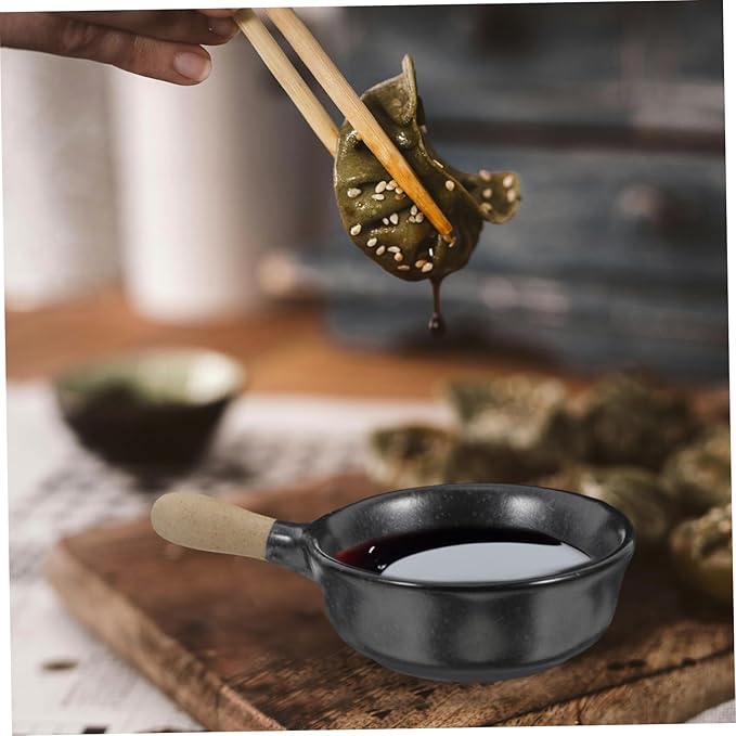 PRETYZOOM Ceramic Sauce Plate Japanese Style Sushi Bowl Porcelain Dip Dish Small Appetizer Plate for Dipping Sauces Side Dishes
