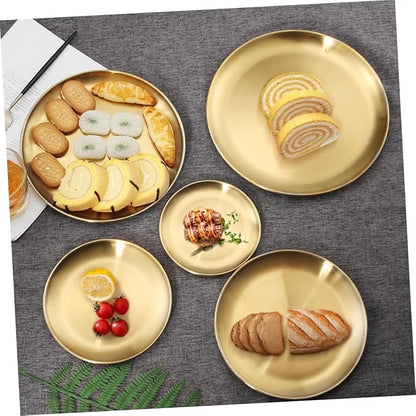 NOLITOY 2pcs Stainless Steel Serving Trays Multifunctional Appetizer Plates for Entertaining Decorative Jewelry Dishes for Home Decor Finish