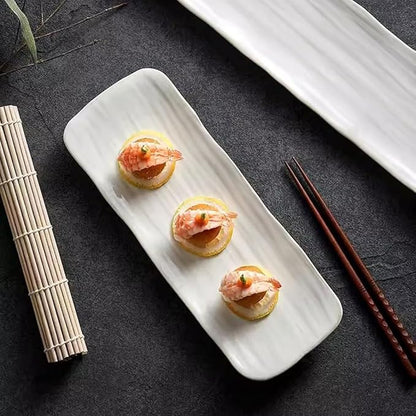 SONGCHAO Party Supplies Home Ceramic Dinner Plate Dessert Plate Sushi Plate Restaurant Creative Rectangular Western Plate Appetizer Plate Party Plates (Color : 42cm)