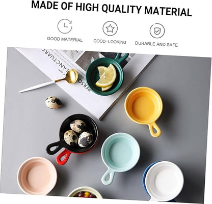 4Pcs Creative Japanese Style Sauce Dish Set Mini Ceramic Plates Handles for Dipping Seasoning and Condiment Holders for Home Use