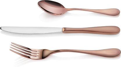 Artaste 56891 Rain 18/10 Stainless Steel Flatware 36-Piece Set, Copper Finish, Service for 12