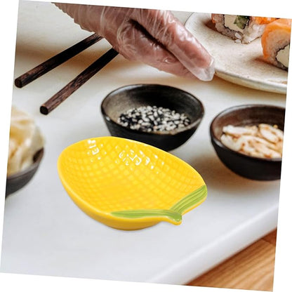 Ceramic Dipping Sauce Plate with Design Versatile Appetizer Dish for Sauces Condiments and Snacks Parties and Daily Use